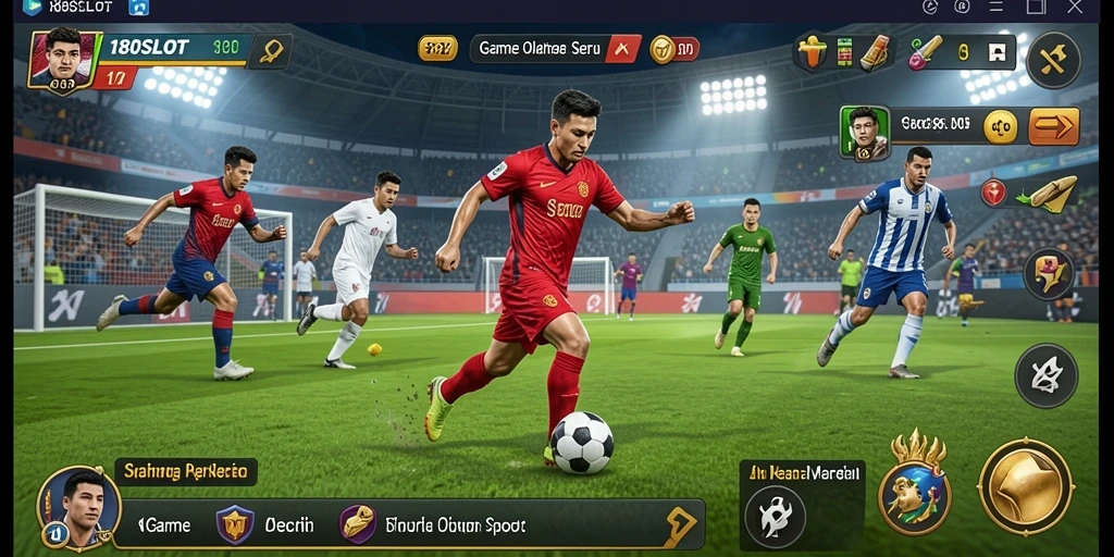 Tampilan gameplay 180SLOT yang menampilkan aksi olahraga seru.