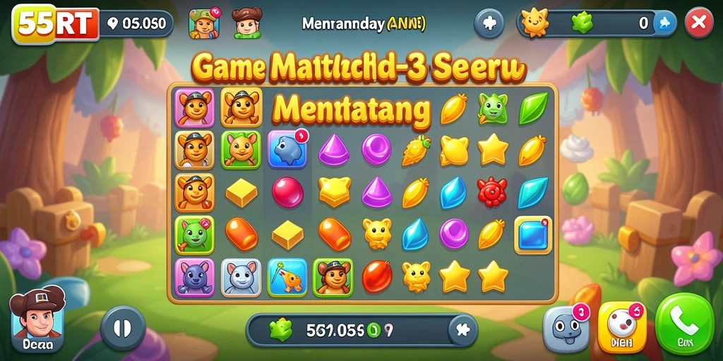 Tampilan gameplay seru dari 55RT yang penuh warna.