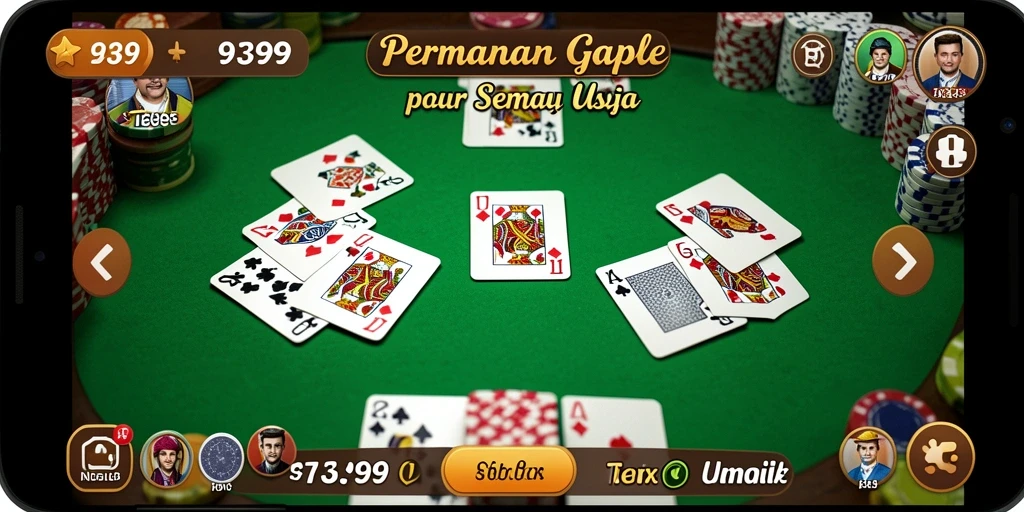 Tampilan gameplay seru Gaple dalam 9399.