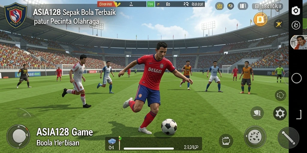 Tampilan gameplay ASIA128 yang penuh aksi di lapangan sepak bola.