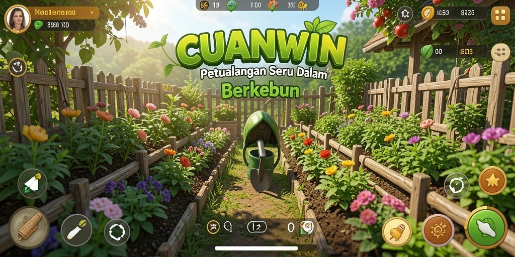 Tampilan gameplay CUANWIN yang menakjubkan dalam berkebun.