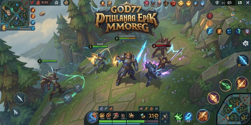 Screenshot gameplay GOD77 dengan aksi seru dalam dunia MMORPG.
