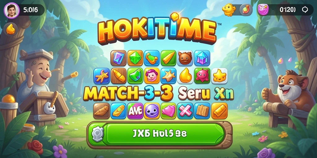 Tampilan screenshot HOKITIME menampilkan keseruan gameplay Match-3.