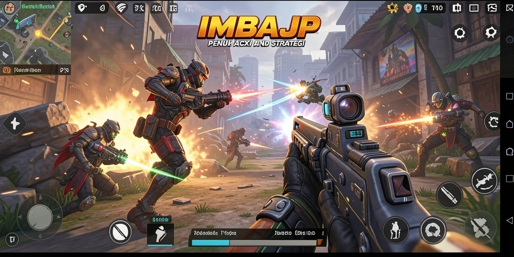 Tampilan menakjubkan dari gameplay IMBAJP di medan pertempuran.