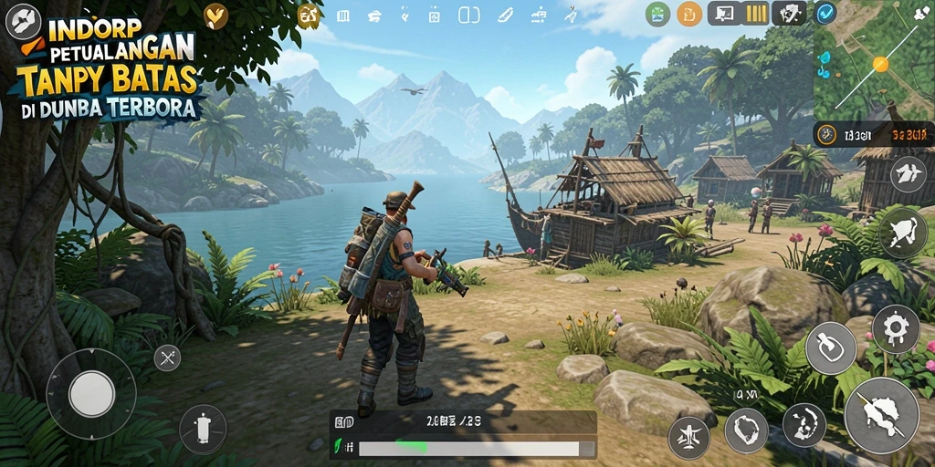 Gameplay INDORP dengan dunia luas yang menjanjikan petualangan tak terbatas.