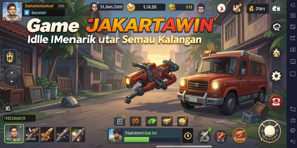 Tangkapan layar gameplay JAKARTAWIN menampilkan aksi menarik dalam game Idle.