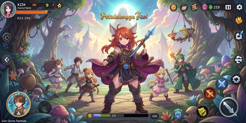 Tangkapan layar gameplay K234 menampilkan aksi seru dengan karakter Anime.