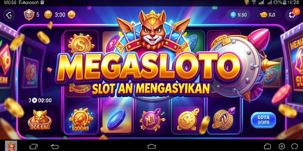Tangkapan layar gameplay MEGASLOTO yang menampilkan slot yang menarik dan memukau.