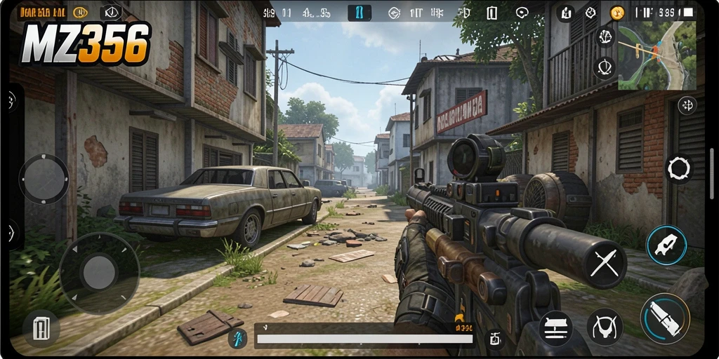 Screenshot utama MZ356 menampilkan momen gameplay yang mendebarkan.