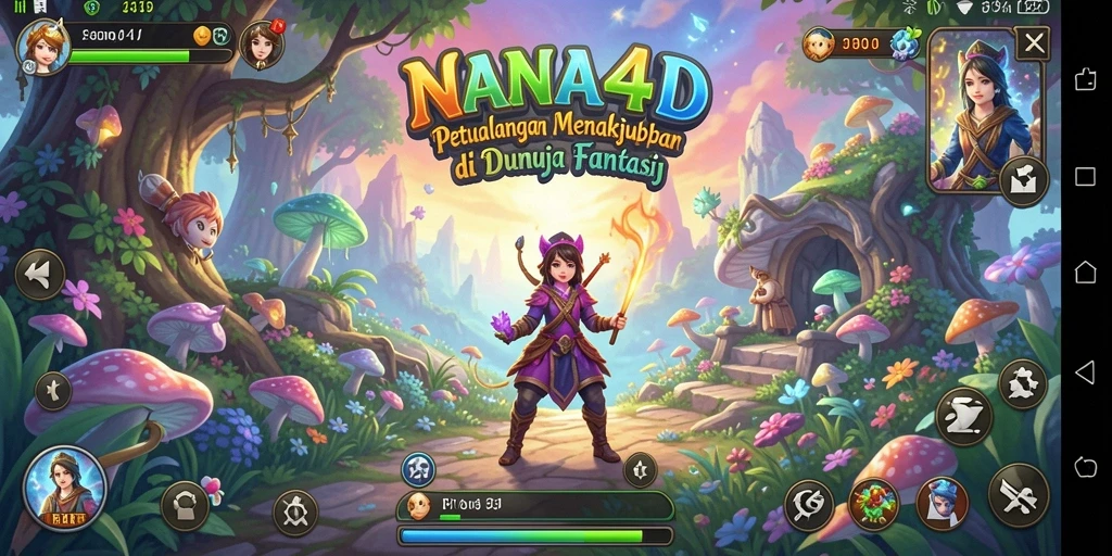 Screenshot menampilkan gameplay NANA4D yang memukau dan penuh aksi.