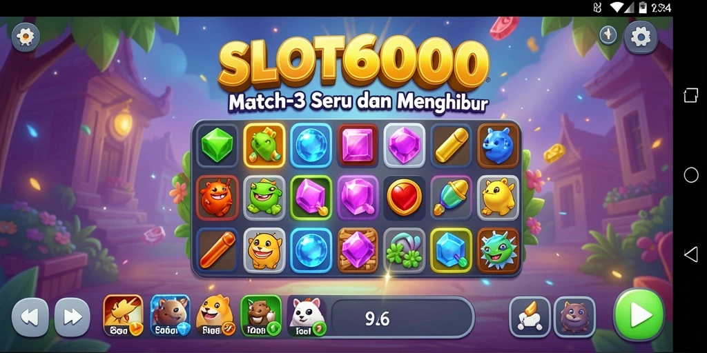 Tampilan menakjubkan dari gameplay SLOT6000 yang adiktif dan penuh warna.