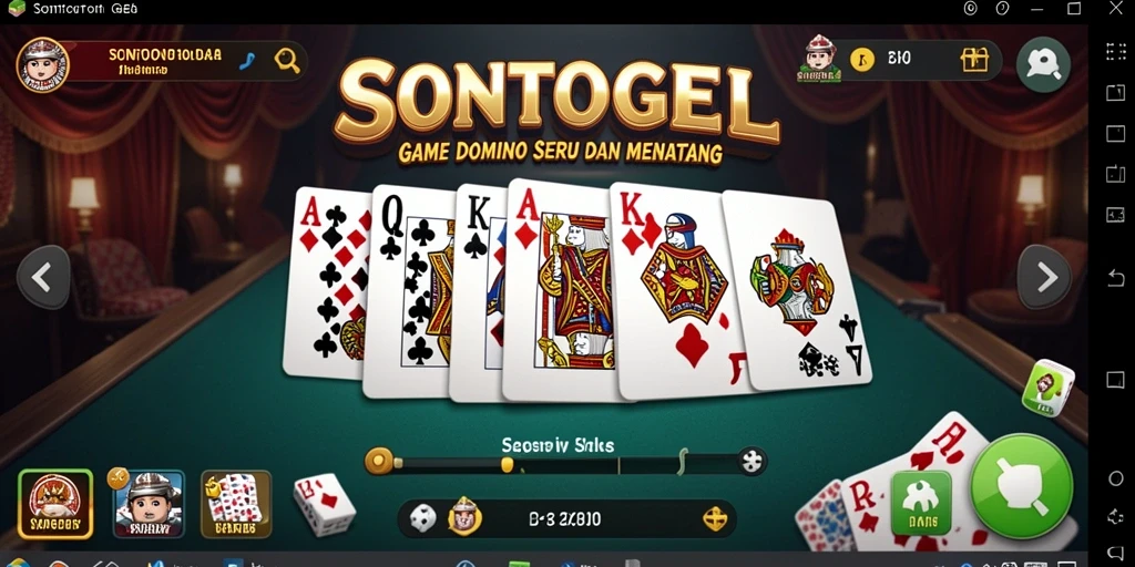 Tampilan gameplay seru dalam permainan domino SONTOGEL.