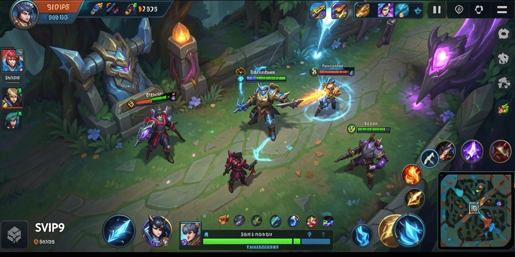 Tangkapan layar dari gameplay seru SVIP9 di arena pertempuran.