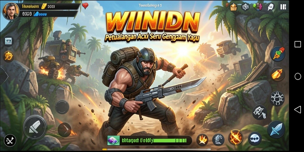 Tangkapan layar menunjukkan aksi mendebarkan dalam gameplay WINIDN.